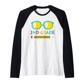 2nd Grade Dude Funny 1st School Day Sunglasses Back To Class Raglan Baseball Tee