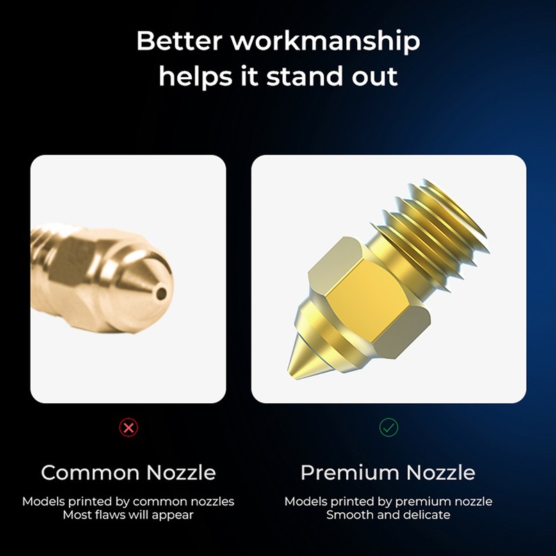 Creality Brass Nozzle Kit High Hardness 300℃ Temperature Resistance Smooth