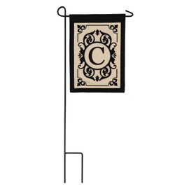 Cambridge Monogram Garden Applique Flag, Letter C - 13 x 1 x 18 Inches