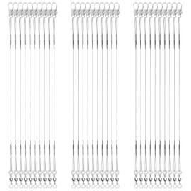 30pcs Fishing Leaders, 11.22 Inch Stainless Steel Leader Wires with Swivel Buckle Fishing Leader Lines Connecting Fishing Tackle Lure or Hook, for Saltwater and Freshwater (Silver)