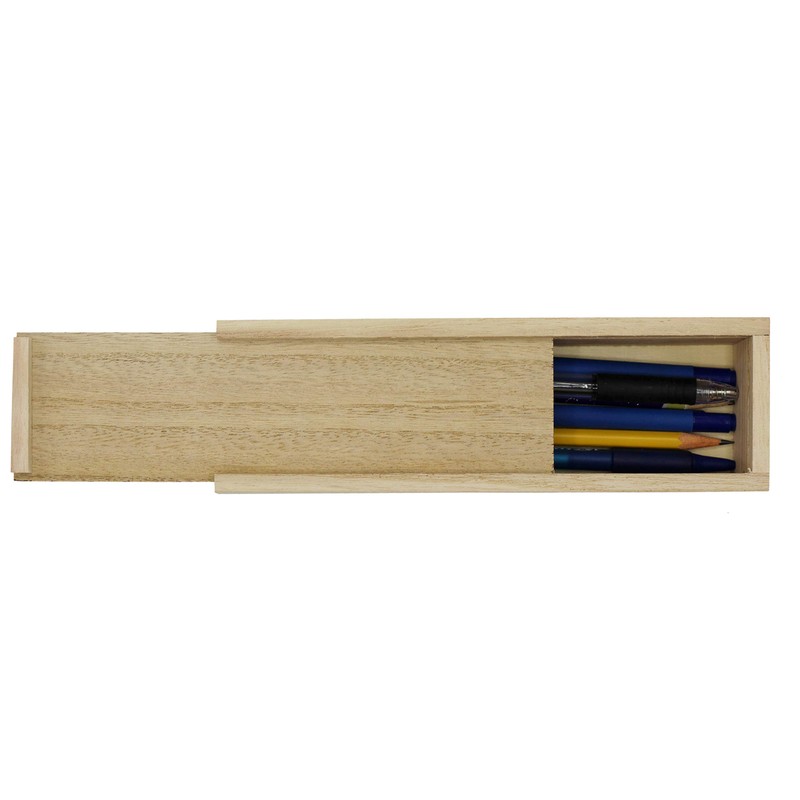 Creative Hobbies® Unfinished Wooden Pencil, Pen, Stash, Trinket Storage Box