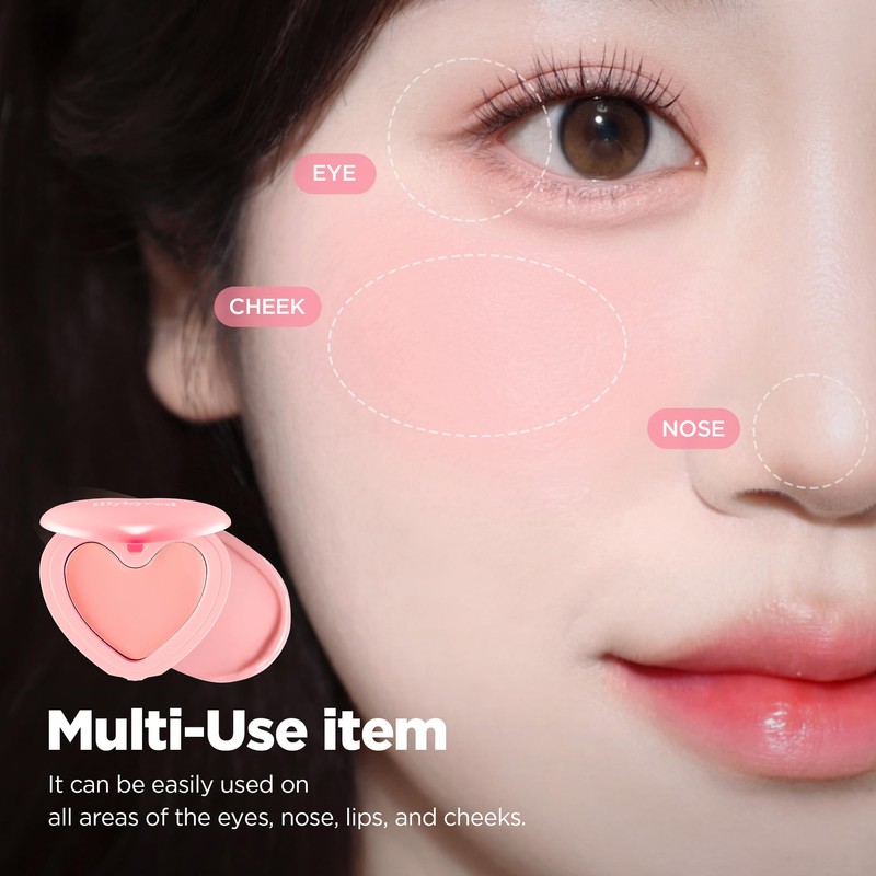 lilybyred Luv Beam Cheek Balm | Heart-Shaped Korean Cream Blush,