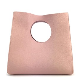 HOXIS Vintage Minimalist Style Soft Pu Leather Handbag Clutch Small Tote (Pink)