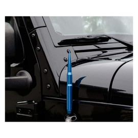 TRUE SPIKE 9 inch Blue PENETRATOR Fat Bullet Antenna with Anti-Theft + Copper Coil in Heavy Gauge CNC Machined Billet Aluminum Short Compatible with Jeep Wrangler TJ 97-06 1997-2006