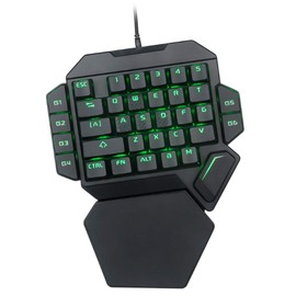 Oumij1 Teclado para Una Mano - Teclado para Juegos con Retroiluminación RGB - Teclado Mecánico - con Función de Definición de Macro - para PC Computadora Portátil Juego