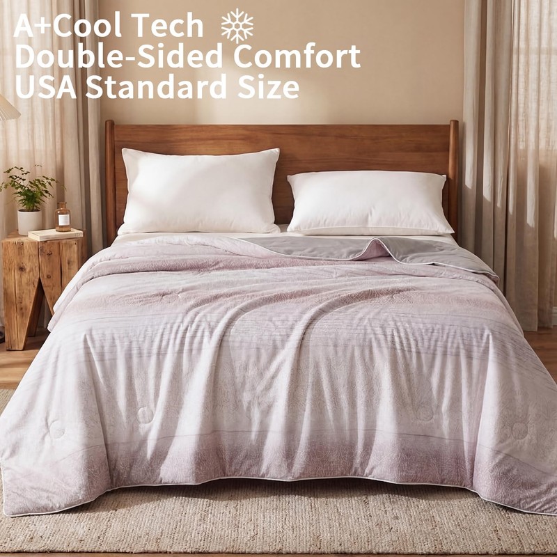 Cooling Blanket for Hot Sleepers, Summer Lightweight Blanket, Full Size