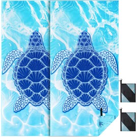 KUOGAS XXL Beach Towel, Set of 2, 90 x 180 cm, Large Quick-Drying Microfibre Towel, Sand-Free Bath Towel, Beach Blanket, Women's Beach Towel