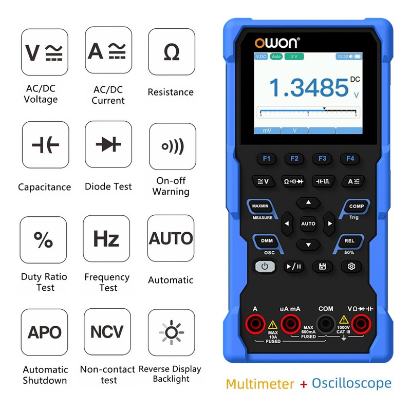 OWON HDS120 2 in 1 Oscilloscope + 4½ Digit Multimeter