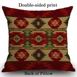 Smooffly Cushion Cover 45 x 45 cm, Geometric pattern Throw Pillow cover, American Southwest print Pillow Case Decorative 18 x 18 Inches Outdoor Cushion Couch Sofa Pillowcase