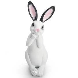 Yanflerent Resin Rabbit Figurine for Easter Decor - Modern Art Decorative Bunny Sculpture, Perfect for Woman, Mom in Easter, Valentine's Day, Mother's Day, Birthdays, Home or Outdoor Decor