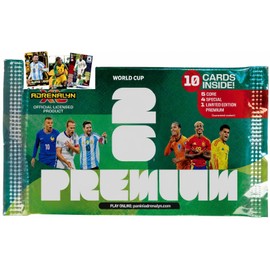 Adrenalyn XL Panini World Cup 2026 Tarjetas de fútbol exclusivas selladas de fábrica Paquete premium de 10 tarjetas. Busca estrellas superiores como R