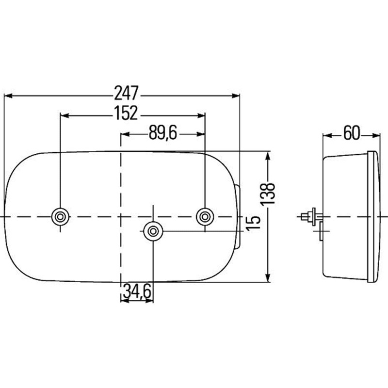 HELLA 2VB 998 232-221 Rearlight - 12V - mounting -
