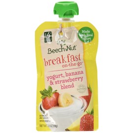 Beech-Nut Breakfast On-the-Go, Baby Food, Stage 4, Yogurt, Banana & Strawberry, 3.5 Ounce Pouch (Pack of 12)