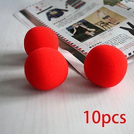 Gammaeon 10 x Red Magic Balls Made of Soft Sponge - Close-Up Magic Accessories for Street Magic and Comedy (4.5 cm Compact Trick Set)