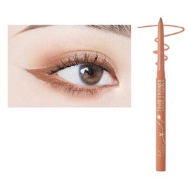Waterproof Eyeliner Pencil | Twistable Soft & Smudge-Proof Makeup Pen | Long-Lasting Creamy Eye Liner for Waterline & Eye Definition | Metallic & Matte Shades for Women - Caramel