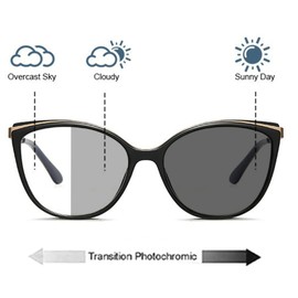 willochra Transition Photochromic bifocal Cat Eye Progressive Multifocal Presbyopic Reading Glasses Sunglasses for Women Readers (black, 1.5, multiplier_x)