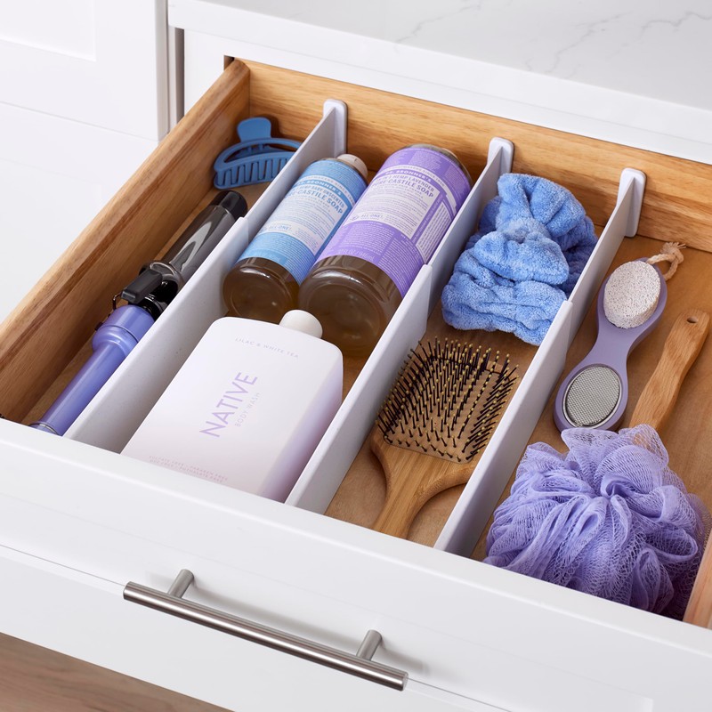 YouCopia ReStickable Drawer Dividers, Adjustable and Expandable Kitchen Organizers for