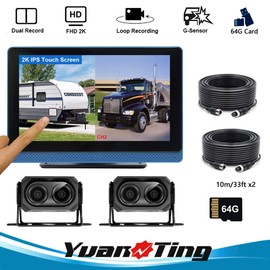 Yuanting 7" Touchscreen Monitor DVR Dash Cam Backup Camera Kit For Truck RV Caravan VAN