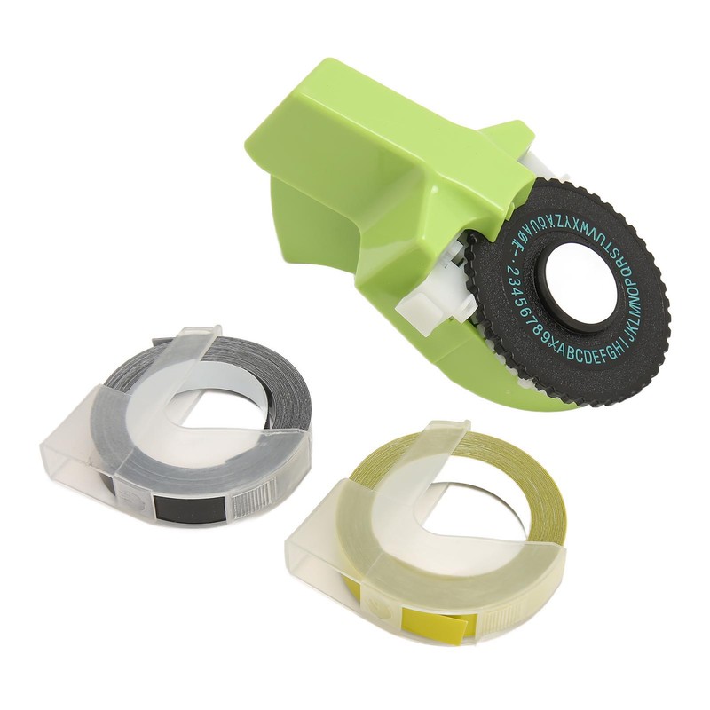 Embossing Label Maker Green Easy Operation Ergonomic Design Portable Label