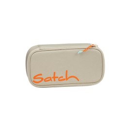 satch Extra Large Hard Pencil Case with Divider Zipped Compartment Pen Holder Triangle Timetable Window Crossed Sand - Beige