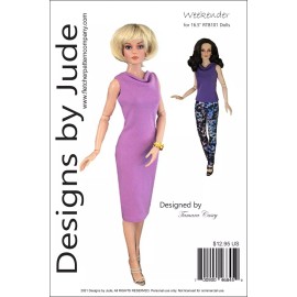 Designs by Jude Weekender, A Doll Clothes Sewing Pattern for 16.5" RTB101 Body Dolls Tonner