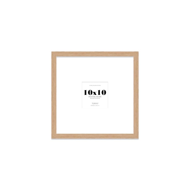 10x10" Square Picture Frame, Display Pictures 6x6" With Mat or