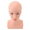 Female Bald Mannequin Head with Shoulder PVC Professional Cosmetology Face