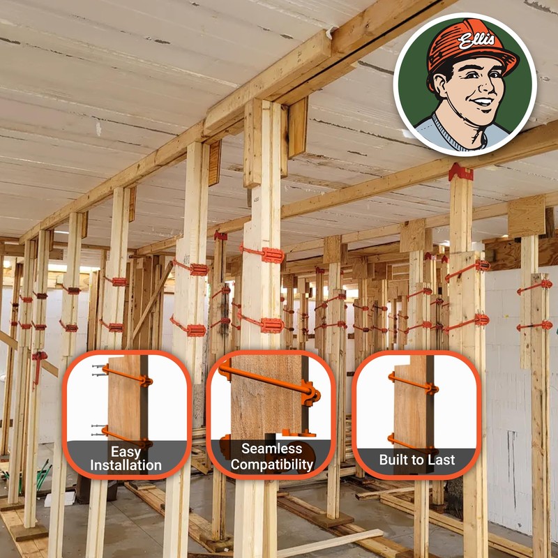 Ellis Shore Clamps - 4x2 Lumber Size, Adjustable Support System,