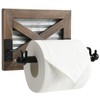 Farmhouse Toilet Paper Holder with Galvanized Metal& Black Metal -