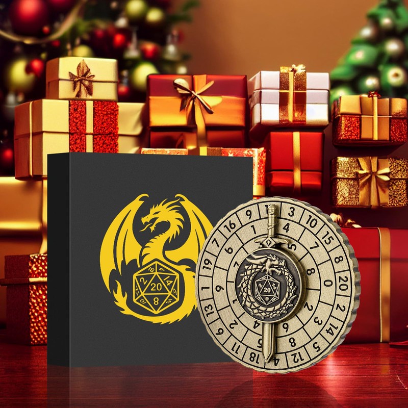 DND Wheel Cube Spinner, Fingertips Gyro, 7-in-1 Battle Sword Metal