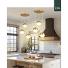 LMS Brushed Gold 3-Light Cluster Pendant Lights, Modern Kitchen Island