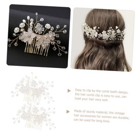 Healvian 2pcs Vintage Rhinestone Hair Comb for Brides and Flower Girls Elegant Bridal Hair Accessories Decorative Combs for Weddings Engagements and Special Occasions