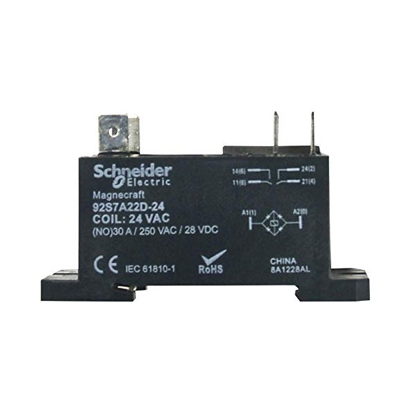 92S7D22D-12 - Power Relay, DPST-NO, 12 VDC, 30 A, W92