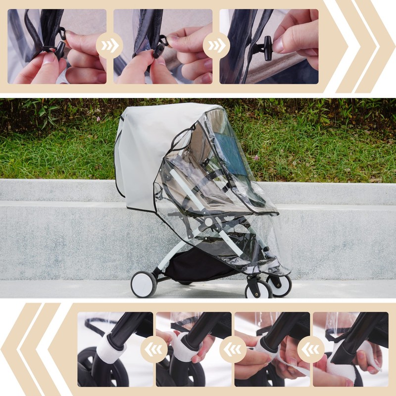 Bemece Stroller Rain Cover, Universal Stroller Accessory, Baby Travel Weather