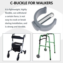 Be In Your Mind Pack of 4 Walking Aid C-Clamp C-Type Buckle Accessories Compatible with Aidapt Commode Walking Aid Stool 22 mm Tube 25 mm Pin Length Grey