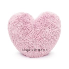 Teddy Bear Cuddly Fleece Super Soft Heart Shape Fluffy Filled Cushion Warm & Cosy Home Decoration Gift For Loved One Valentine Day Heart Cushion Pink 38cm x 38cm Approximate