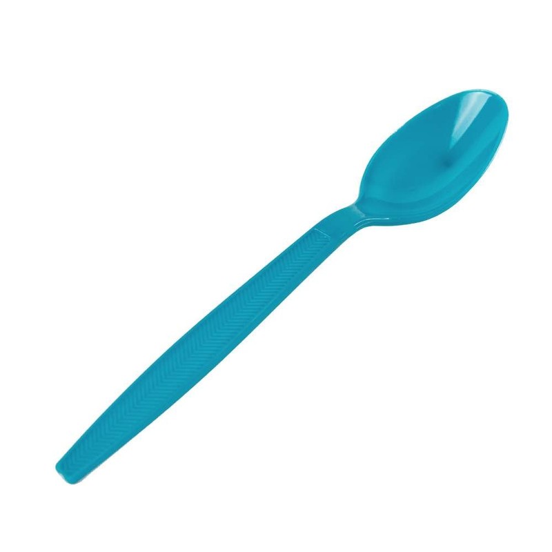 Heavyweight Plastic Spoons, Blue (w/textured handle) - 1000 count