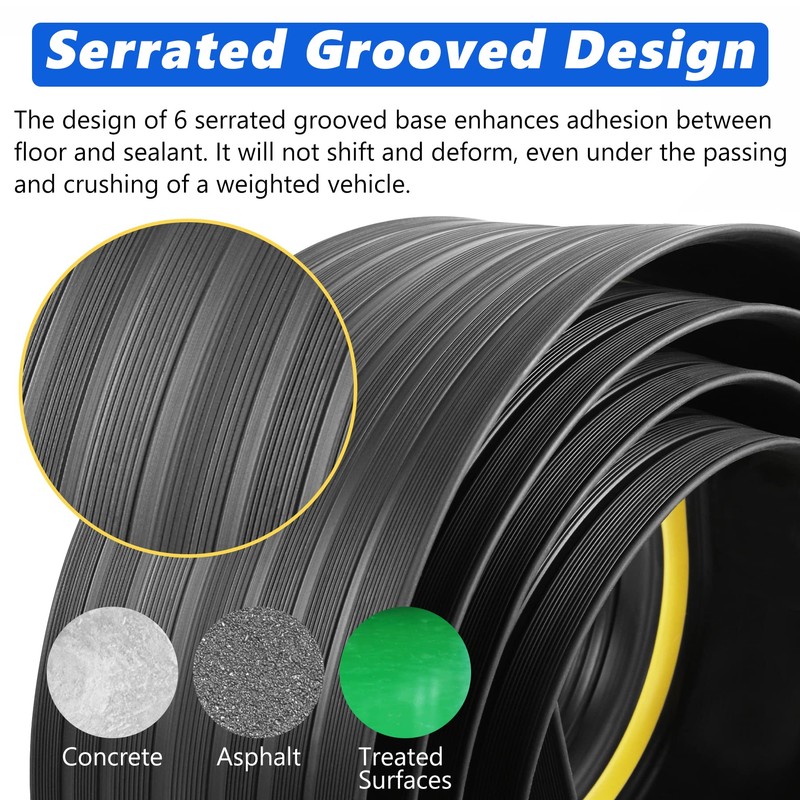 MYFAMIREA 20FT Garage Door Bottom Threshold Seal Strip with 300ml