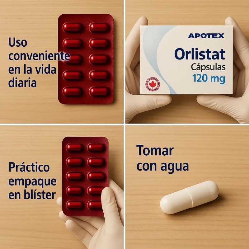 3 Cajas De Orlistat 120 Mg Con 42 Cápsulas C/u