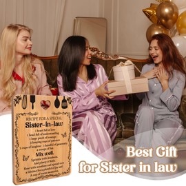 Gifts for Sister in Law - "Recipe for a Special Sister-in-Law" Gifts for Sister in Law Cutting Board, Bamboo-Made Engraved Sister in Law Gifts Chopping Board