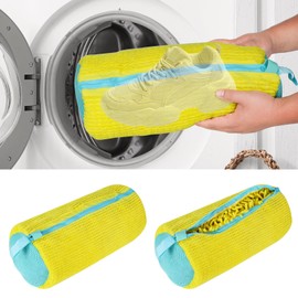 ODIWEN 2 Stück Sneaker Mesh Waschbeutel Wäschesack, Schuhe Sneaker Multi Schutz Wäschenetz Waben Schuhwaschbeutel, Wäschebeutel Schuhe Dicker Wäschesack, Stoff Wäschenetzbeutel mit Reißverschluss