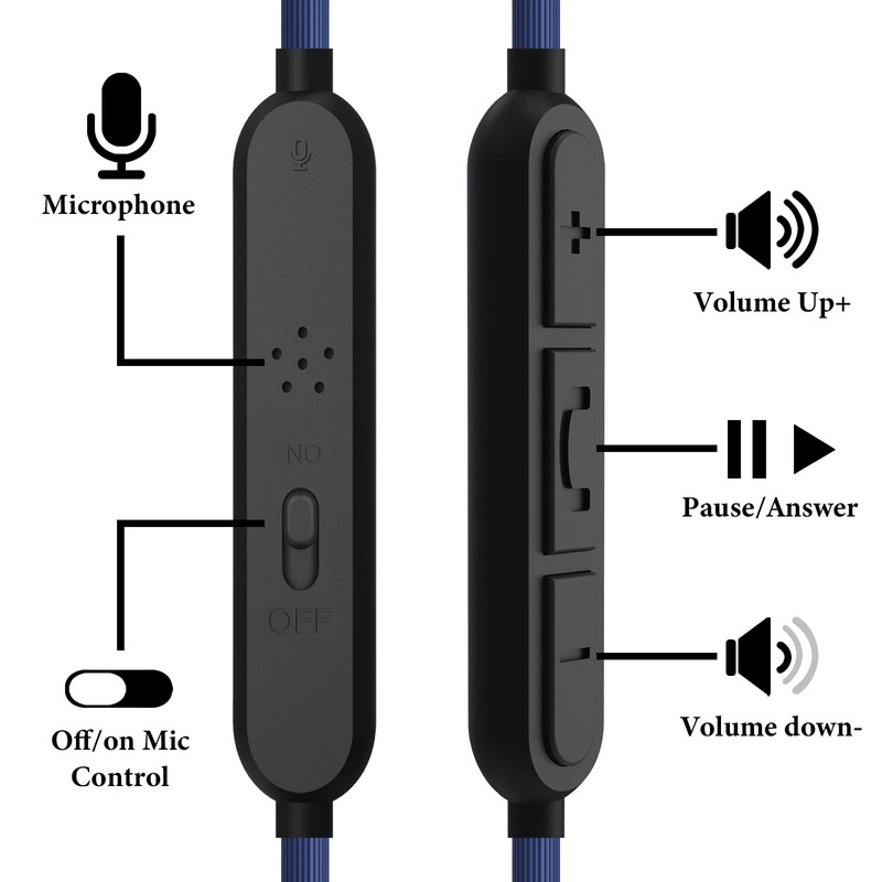 Geekria Cable de audio con micrófono compatible con auriculares JBL,