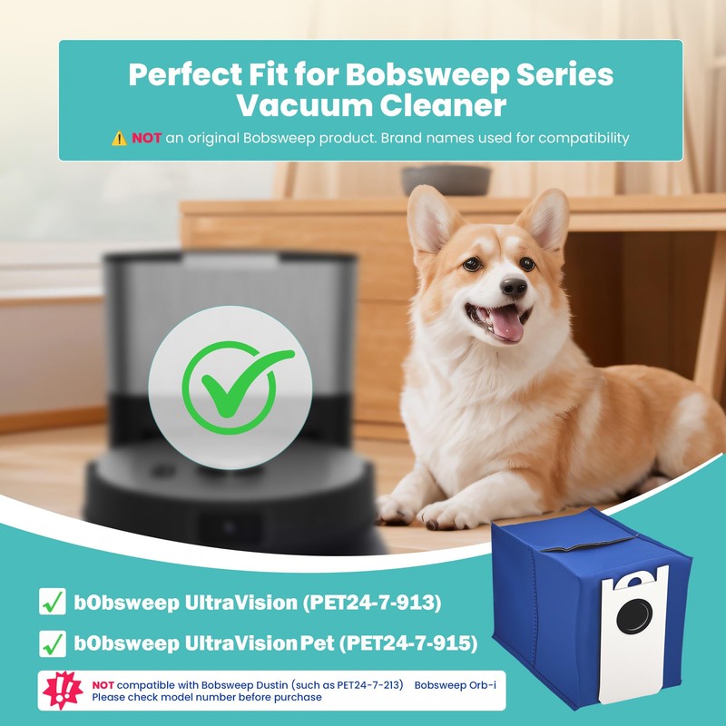 HOMNATURE 8 Pack Dust Bags Compatible with bObsweep UltraVision and