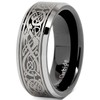 100S JEWELRY Tungsten Ring for Men Black Wedding Band Celtic