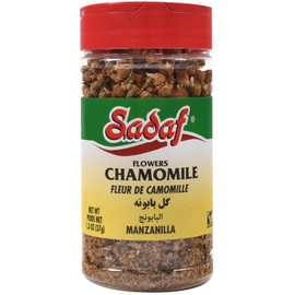 Sadaf Chamomile Flower - Dried Chamomile Flowers for Tea and Food Enhancing - Flor de Manzanilla - Chamomile Herb - Halal - Kosher - 1.3 Oz Bottle