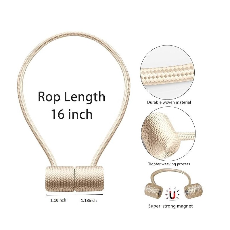 4Pcs Strong Magnetic Curtain Tiebacks Outdoor Elegant Decorative Tie Backs