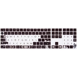 Cute Silicone Keyboard Cover for Apple iMac Magic Keyboard (Model: A1843, 2017 2018 Release) with Numeric Keypad, Cute Print Keyboard Skin, US Layout, Sun and Moon