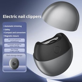3 in 1 Electric Nail Clipper, 2026 Upgraded Electric Automatic Nail Clipper Nail Clippers with Light & Nail Scraps Storage 2 Speeds Electric Fingernai