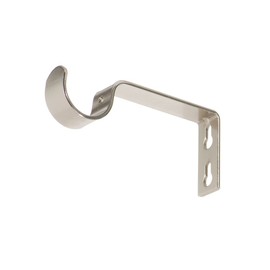 Ivilon Fixed Brackets for Curtain Rods - for 1 or 1 1/8 Inch Rods. Set of 2 - Brushed Nickel
