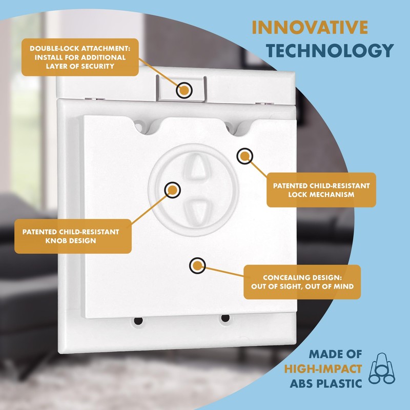 HomeStar Safety Light Switch Guard | Double Rocker Style |